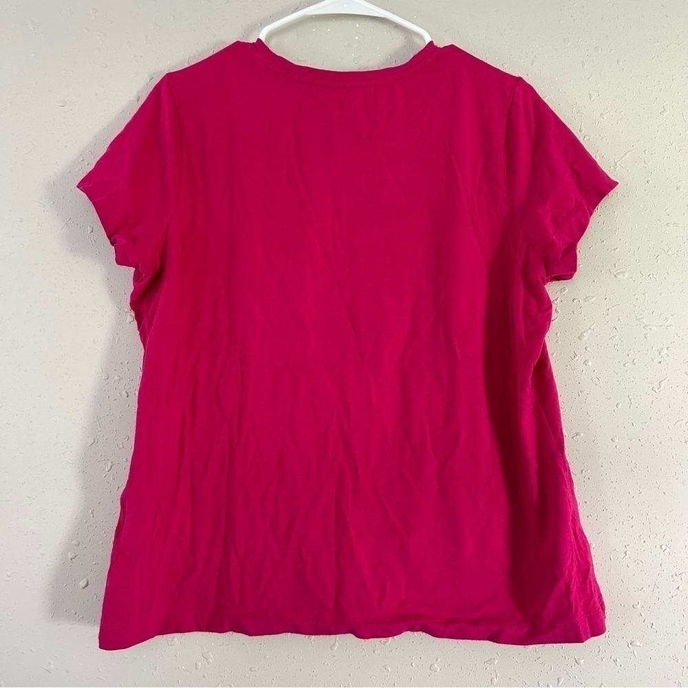 Lands’ End Pink Short Sleeve T-Shirt Casual Summer XL Barbie Barbiecore - Picture 3 of 5